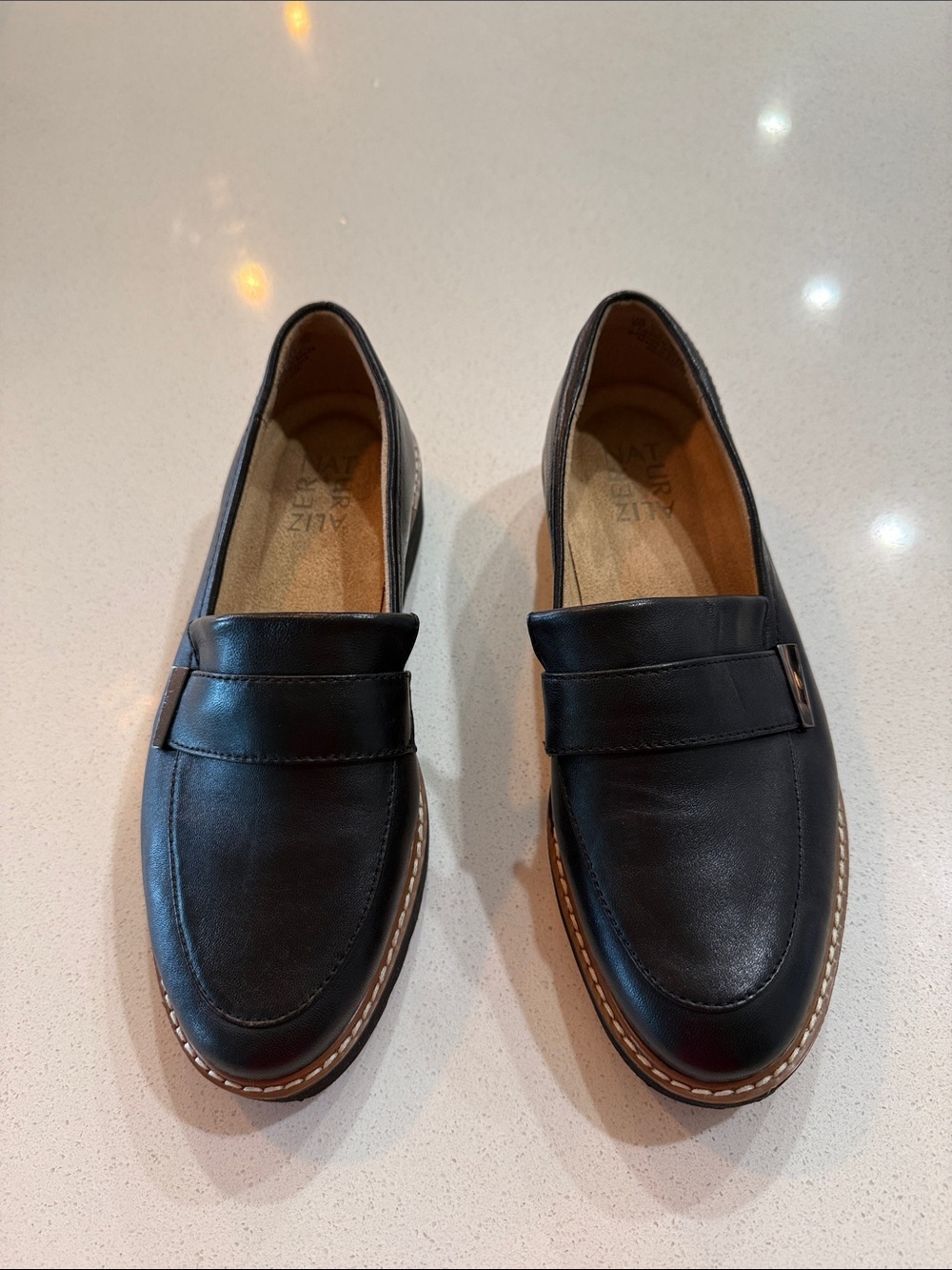 Naturalizer Black Leather Shoes Penny Loafers Size 6